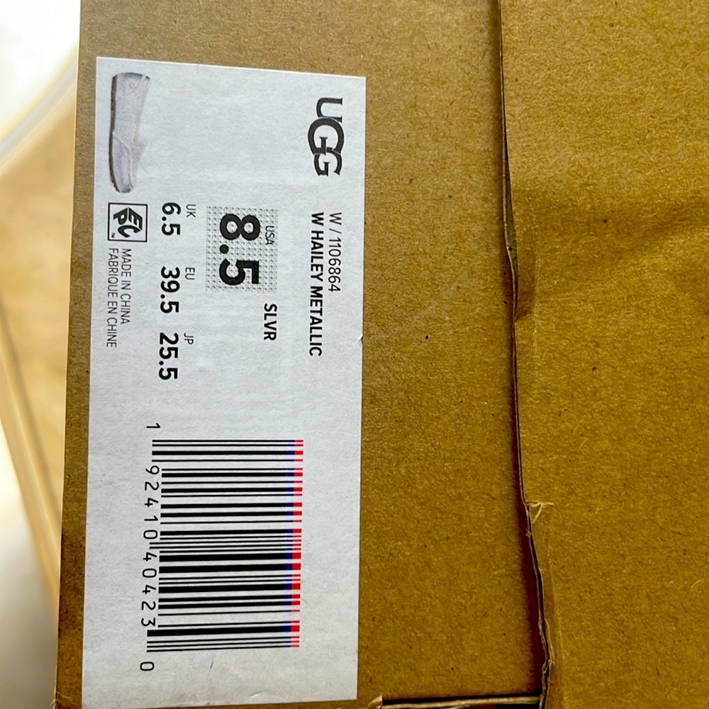 UGG Hailey Metalic Slippers 8.5 USA.